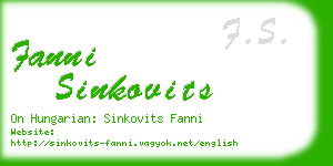 fanni sinkovits business card